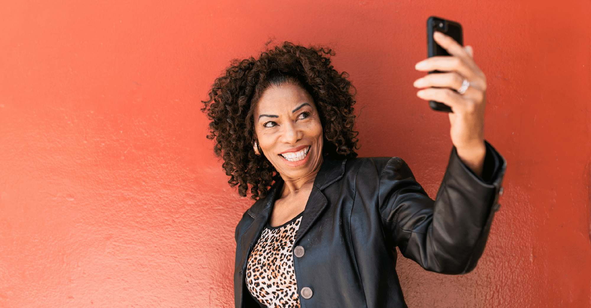 A woman taking a selfie