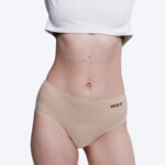 Beige Stretch Midi Brief